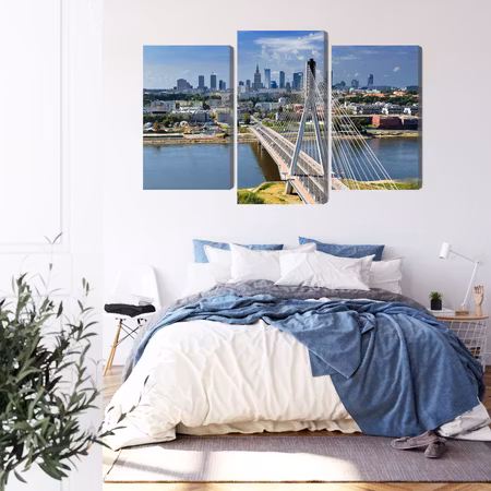 Canvastavla - The bridge with the warsaw panorama in