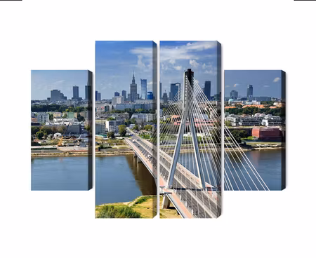 Canvastavla - The bridge with the warsaw panorama in