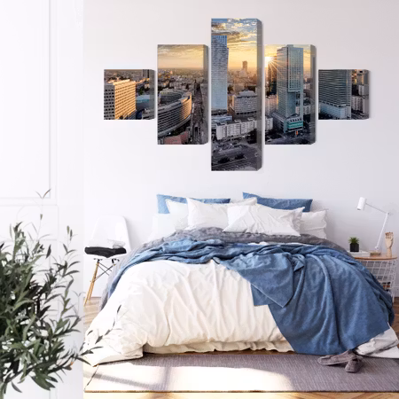 Canvastavla - Warsaw skyscrapers at sunset