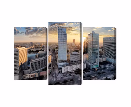 Canvastavla - Warsaw skyscrapers at sunset