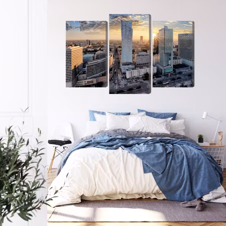 Canvastavla - Warsaw skyscrapers at sunset