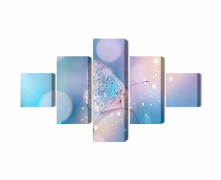 Canvastavla - A delicate butterfly on a blade of grass