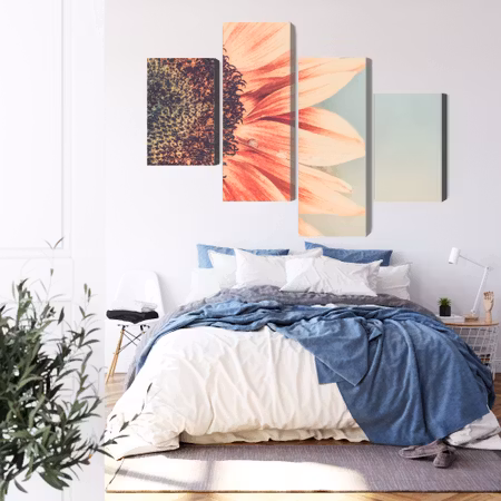 Canvastavla - Blooming sunflower on a macro scale