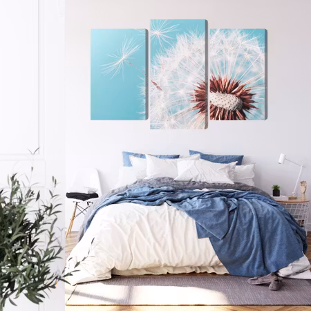 Canvastavla - Dandelion flower on a macro scale