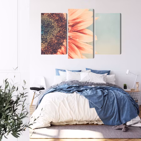 Canvastavla - Blooming sunflower on a macro scale