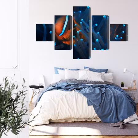 Canvastavla - Clownfish in a 3d anemone