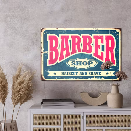 Canvastavla - Vintage barber shop