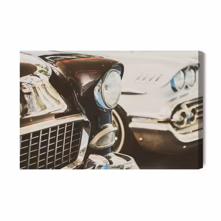 Canvastavla - Old cars in vintage style