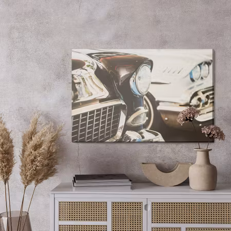 Canvastavla - Old cars in vintage style