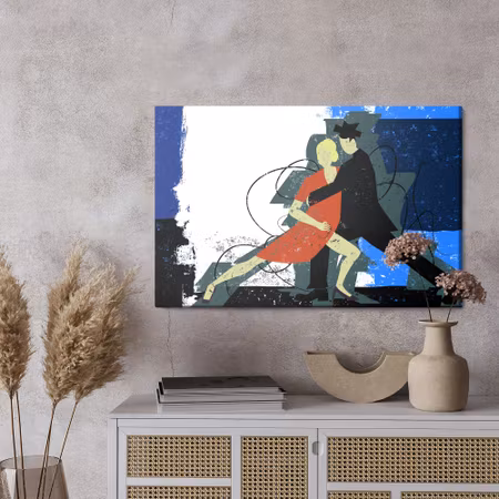 Canvastavla - Dancing couple on an abstract background