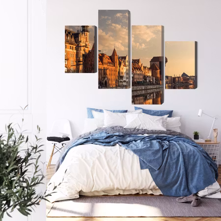 Canvastavla - The port of gdansk at sunset