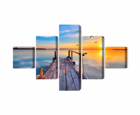 Canvastavla - West by the lake