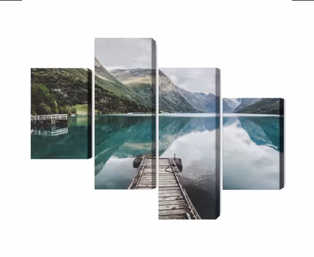 Canvastavla - View of the lovatnet lake