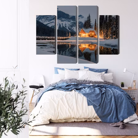 Canvastavla - Emerald lake in Canada in winter