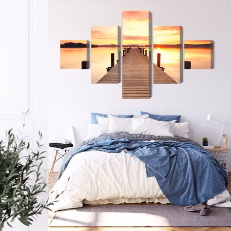 Canvastavla - Sunset on the pier