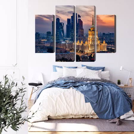 Canvastavla - Aerial view of the moscow skyline