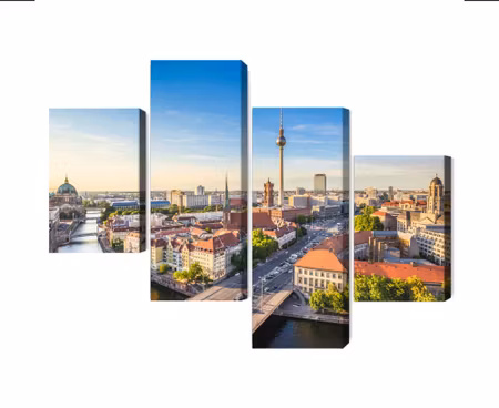 Canvastavla - The river spree and a panoramic view of