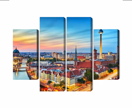 Canvastavla - Colorful sky and berlin panorama