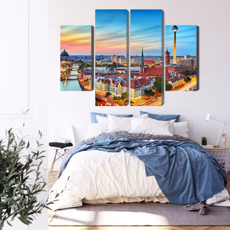Canvastavla - Colorful sky and berlin panorama