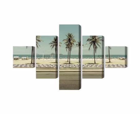 Canvastavla - Palm trees on the ipanema beach in rio