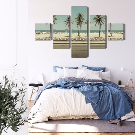 Canvastavla - Palm trees on the ipanema beach in rio