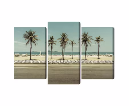 Canvastavla - Palm trees on the ipanema beach in rio