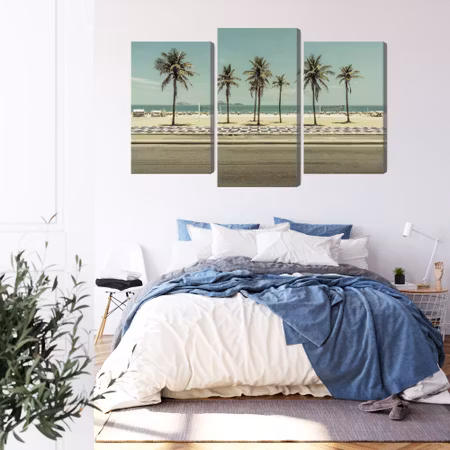 Canvastavla - Palm trees on the ipanema beach in rio