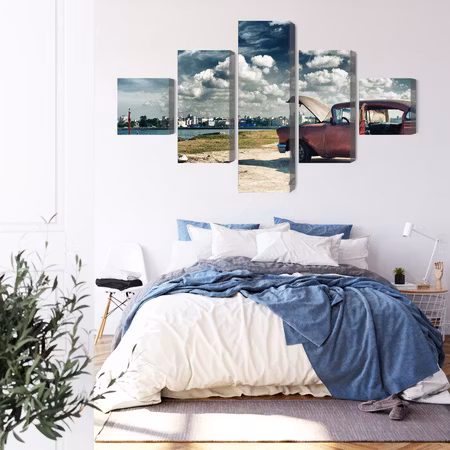 Canvastavla - Panoramic view of havana and the malecon