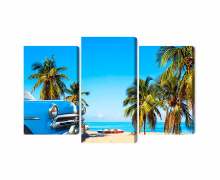 Canvastavla - Varadero beach in cuba and an american