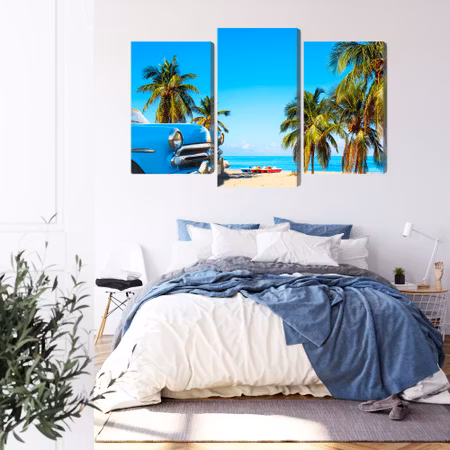 Canvastavla - Varadero beach in cuba and an american