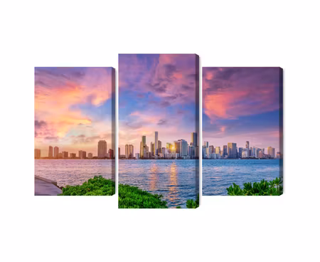 Canvastavla - Panorama of miami during the sunset