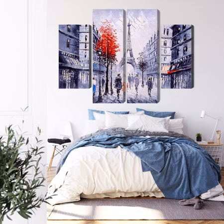 Canvastavla - The view of the paris street as if it