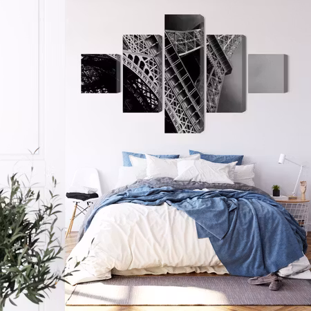 Canvastavla - Black and white eiffel tower view from