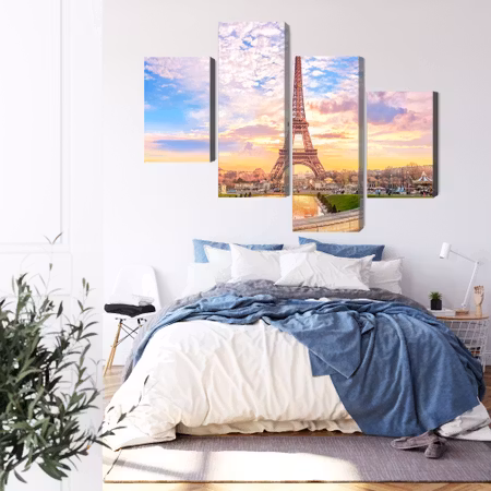 Canvastavla - Eiffel tower in paris at sunset