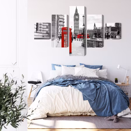 Canvastavla - London telephone booth and big ben