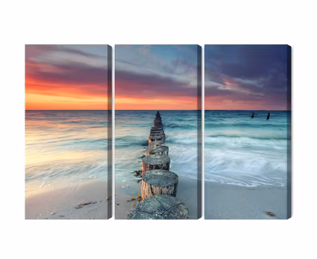 Canvastavla - Beautiful sunset over the sea 3d