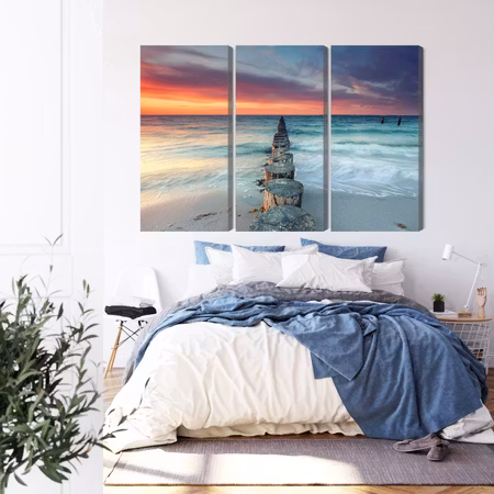 Canvastavla - Beautiful sunset over the sea 3d