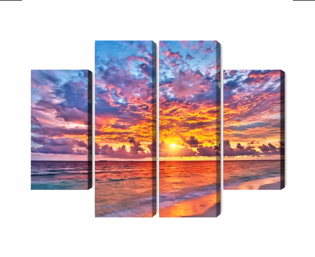 Canvastavla - Picturesque sunset in the maldives