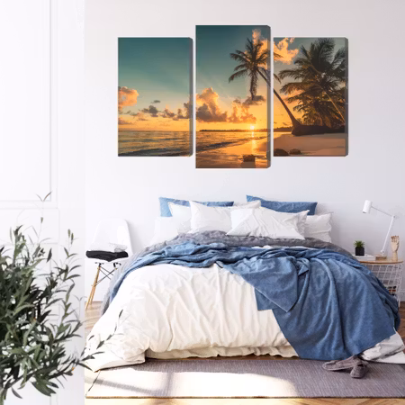 Canvastavla - Sunset on the dominican beach