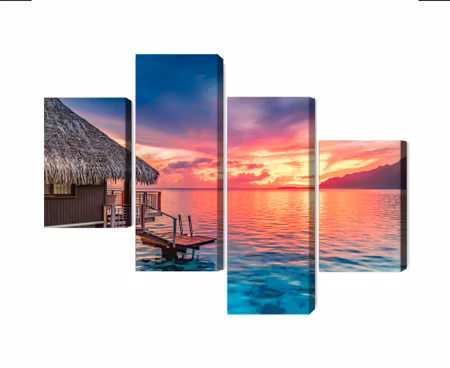 Canvastavla - Sunset over the south pacific