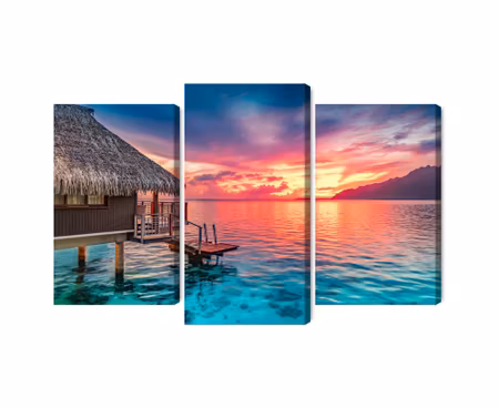 Canvastavla - Sunset over the south pacific