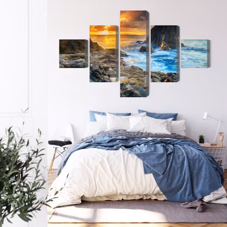 Canvastavla - Sunset on the seashore