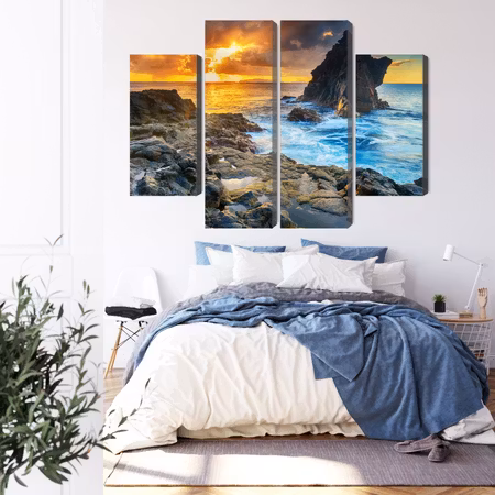 Canvastavla - Sunset on the seashore