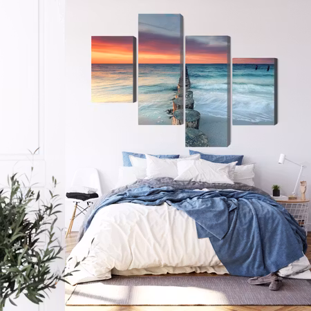 Canvastavla - Beautiful sunset over the sea 3d