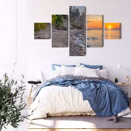 Canvastavla - Sunset on the baltic sea in gdynia