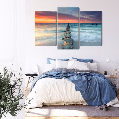 Canvastavla - Beautiful sunset over the sea 3d