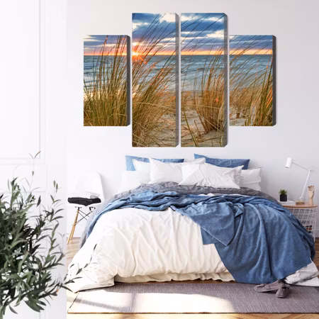 Canvastavla - Sunrise on the beach of rügen