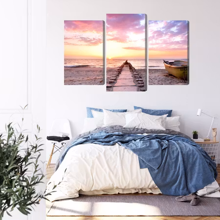 Canvastavla - Boat on the beach 3d