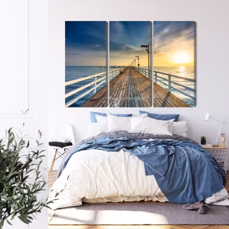 Canvastavla - Wooden pier on the baltic sea