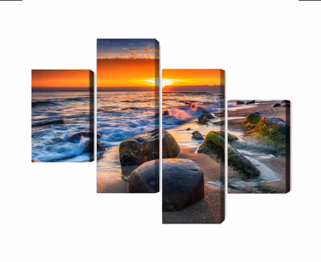 Canvastavla - 3d beach sunset